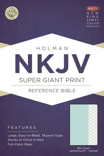 NKJV Super Giant Print Reference Bible, Mint Green LeatherTouch, Indexed