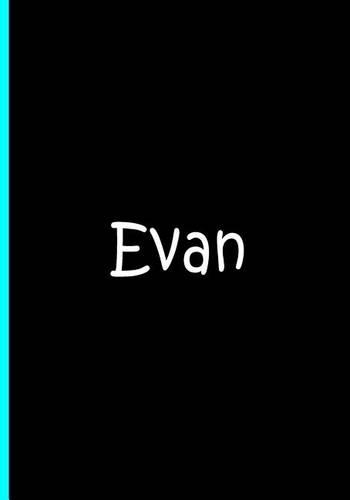 Evan - Black Personalized Journal / Notebook / Blank Lined Pages