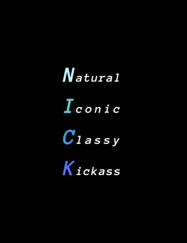 Nick: Inspiring composition notebook gift for boy, son or man - Name personalised present - Elegant wide ruled paper - Standard size perfect for school, c