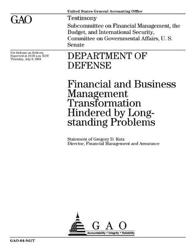 Gao-04-941t Department of Defense
