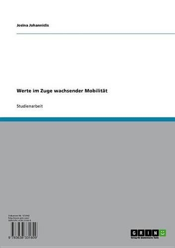 Werte Im Zuge Wachsender Mobilitat