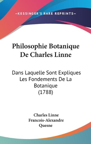 Philosophie Botanique De Charles Linne