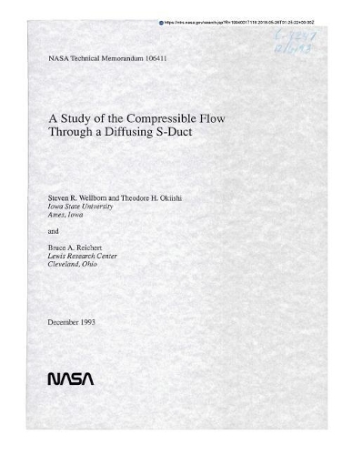 A Study of the Compressible Flow Through a Diffusing S-Duct