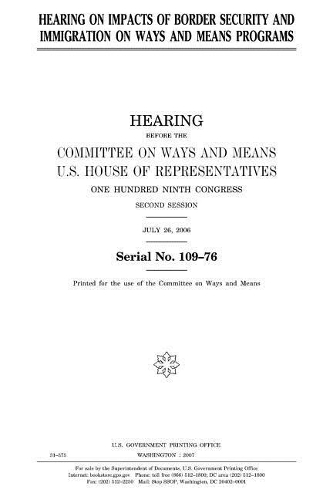 Hearing in Impacts of Border Security and Immigration on Ways and Means Programs