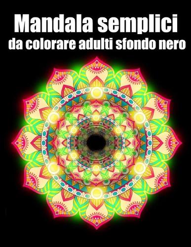 Mandala semplici da colorare adulti sfondo nero