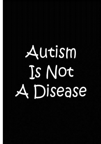 Autism Is Not A Disease - Black Notebook / Journal / Blank Lined Pages