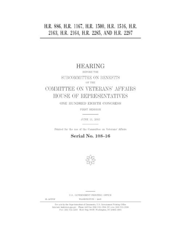 H.R. 886, H.R. 1167, H.R. 1500, H.R. 1516, H.R. 2163, H.R. 2164, H.R. 2285, and H.R. 2297