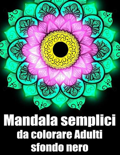 Mandala semplici da colorare adulti sfondo nero