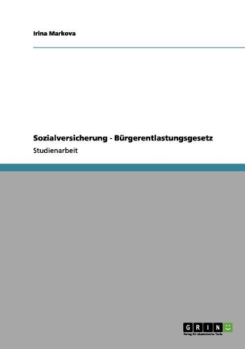 Sozialversicherung - Bürgerentlastungsgesetz