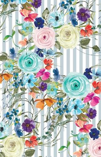 Bullet Journaling Notebook Blue Striped Floral