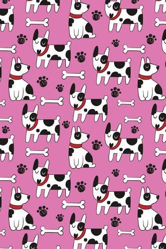 Journal Notebook Dogs and Bones Pattern On Pink