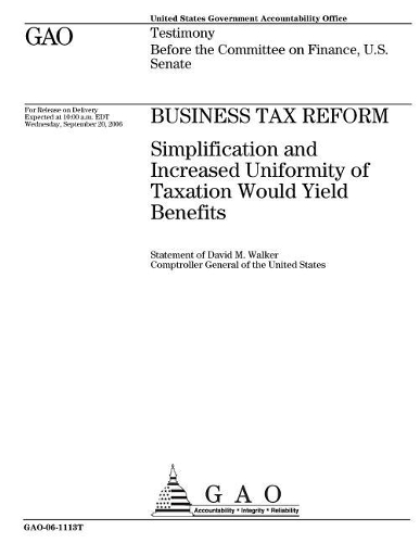 Gao-06-1113t Business Tax Reform