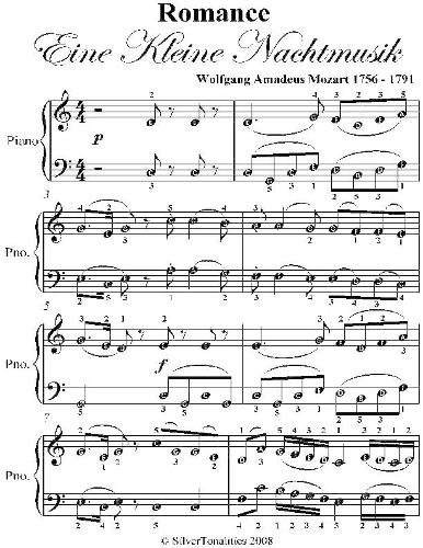 Romance Eine Kleine Nachtmusik Easy Piano Sheet Music