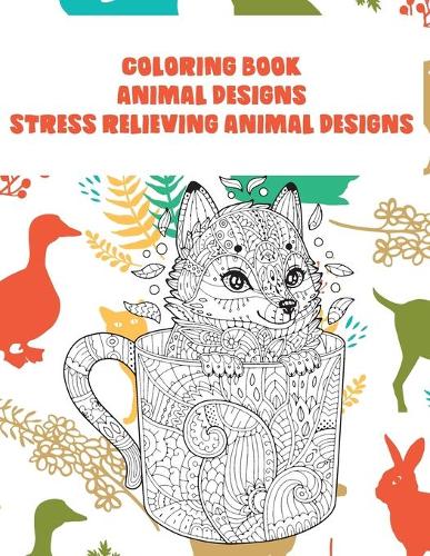 Animal Designs Coloring Book - Stress Relieving Animal Designs - Elephants
