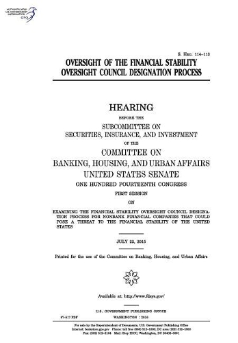 Oversight of the Financial Stability Oversight Council Designation Process