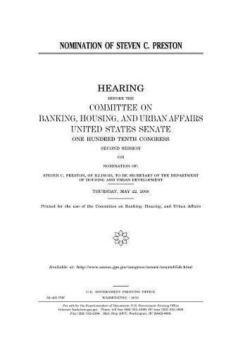 Nomination of Steven C. Preston