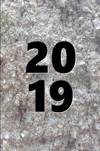 2019 Weekly Planner Large Font Block Style Engraved Carved Stone 134 Pages