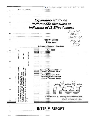 Exploratory Study on Performance Measures as Indicators of Is Effectiveness