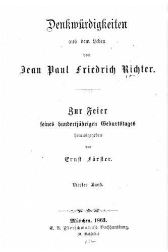 Denkwürdigkeiten aus dem Leben von Jean Paul Friedrich Richter