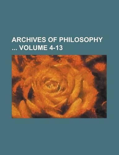 Archives of Philosophy Volume 4-13