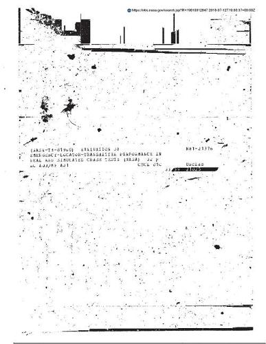 Evaluation of Emergency-Locator-Transmitter Performance in Real and Simulated Crash Tests