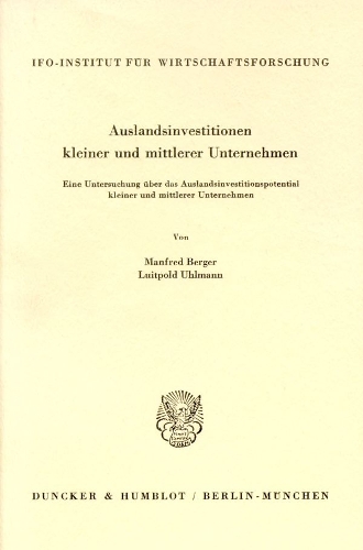 Auslandsinvestitionen Kleiner Und Mittlerer Unternehmen