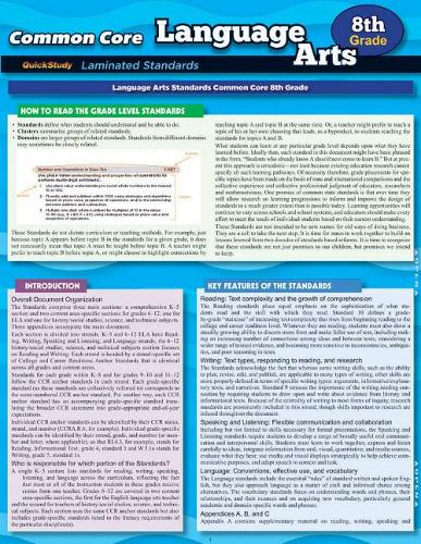 Ccss: Language Arts 8Th Grade