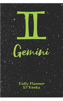 Gemini Zodiac Sign - Daily Planner 52 Weeks