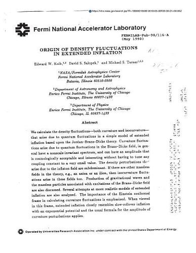 Origin of Density Fluctuations in Extended Inflation