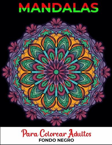 Mandalas para colorear adultos Fondo negro
