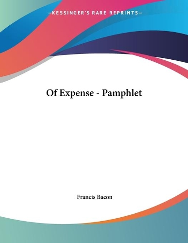 Of Expense - Pamphlet