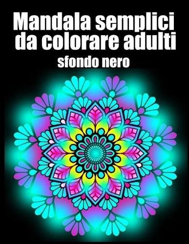Mandala semplici da colorare adulti sfondo nero