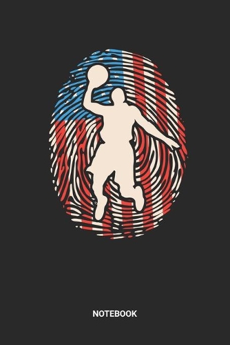 Notebook: US American Flag Basketball Team Themed Notebook (6x9 inches) with Blank Pages ideal as a Hoops Journal. Perfect as a Scrimmage and exercise Book fo