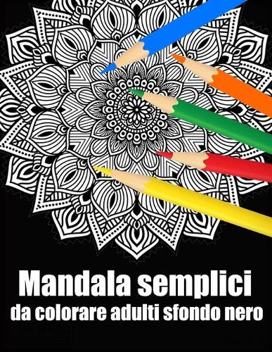 Mandala semplici da colorare adulti sfondo nero