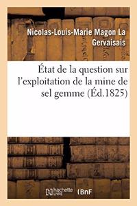 État de la Question Sur l'Exploitation de la Mine de Sel Gemme