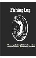 When I go fishing I like to know that there's nobody within five miles of me.