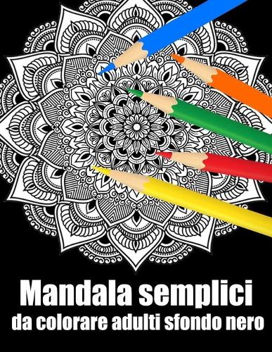 Mandala semplici da colorare adulti sfondo nero