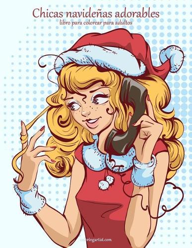 Chicas navideñas adorables libro para colorear para adultos 1