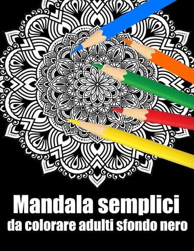 Mandala semplici da colorare adulti sfondo nero