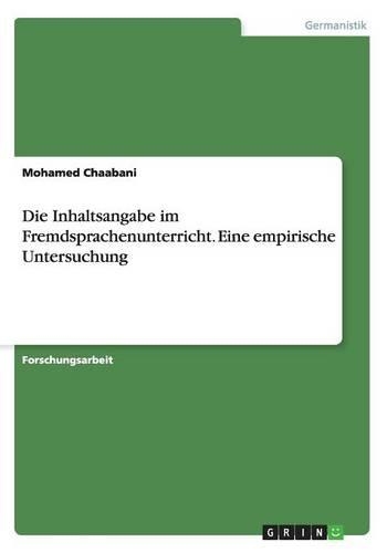 Die Inhaltsangabe im Fremdsprachenunterricht. Eine empirische Untersuchung