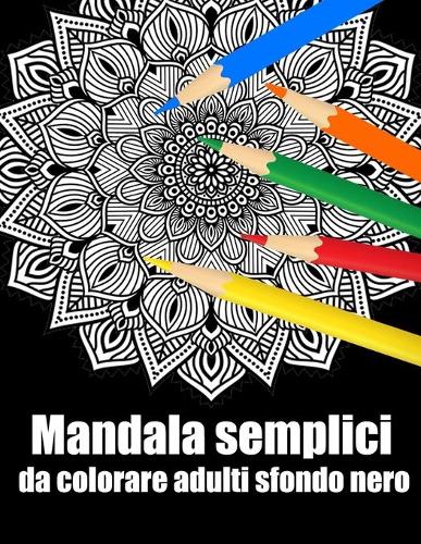 Mandala semplici da colorare adulti sfondo nero