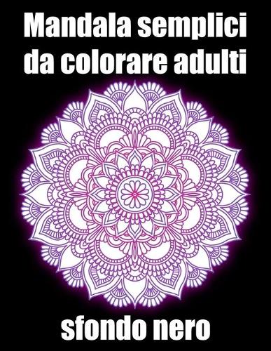 Mandala semplici da colorare adulti sfondo nero