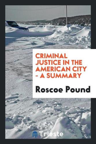 Criminal Justice in the American City - A Summary