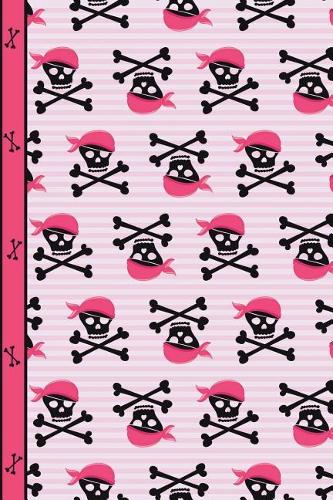 Pink Pirate Girl Skulls and Bones 4x4 Quad Ruled Graph Paper