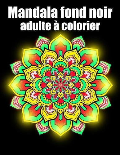 Mandala fond noir adulte à colorier