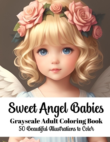 Sweet Angel Babies - Grayscale Adult Coloring Book
