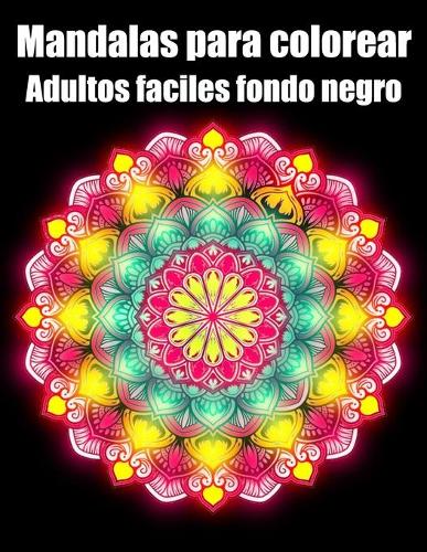 Mandalas para colorear adultos faciles fondo negro