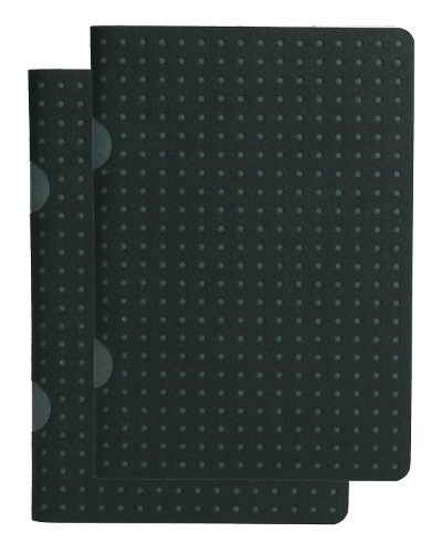 Black on Grey / Black on Grey (set of two) B7 Lined Notebooks