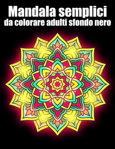 Mandala semplici da colorare adulti sfondo nero