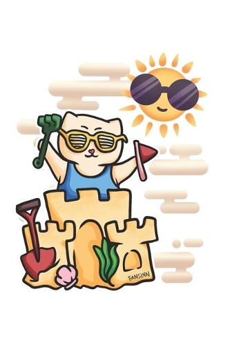 Beach Sandcastle Sky Cat Notebook